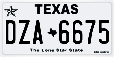 TX license plate DZA6675