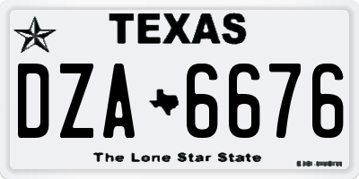 TX license plate DZA6676