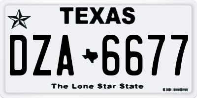 TX license plate DZA6677