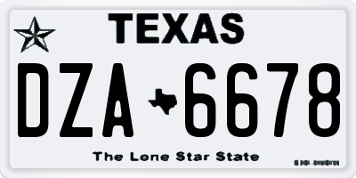 TX license plate DZA6678