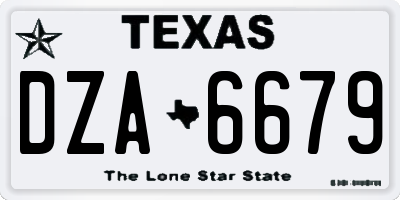 TX license plate DZA6679