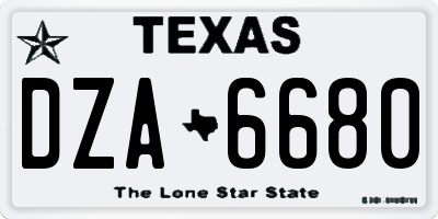 TX license plate DZA6680