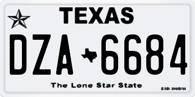 TX license plate DZA6684