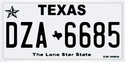TX license plate DZA6685