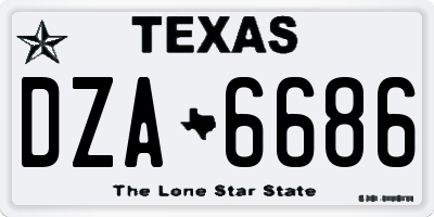 TX license plate DZA6686