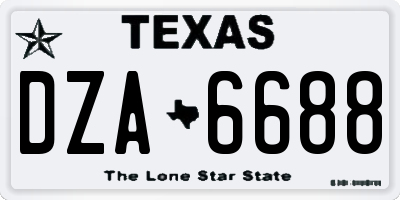 TX license plate DZA6688