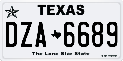 TX license plate DZA6689