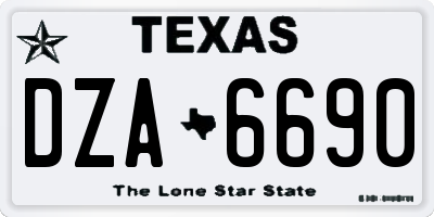 TX license plate DZA6690
