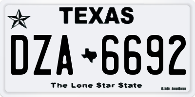 TX license plate DZA6692