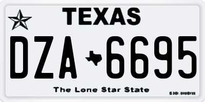 TX license plate DZA6695
