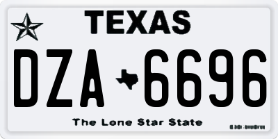 TX license plate DZA6696