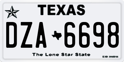 TX license plate DZA6698