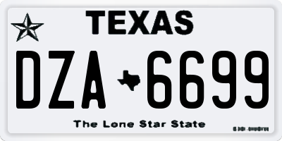 TX license plate DZA6699