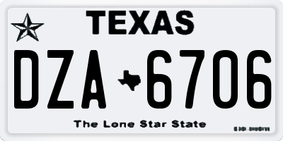 TX license plate DZA6706