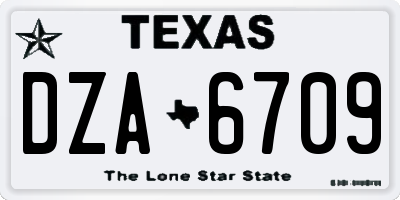 TX license plate DZA6709