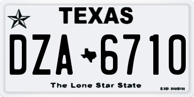 TX license plate DZA6710