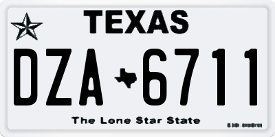 TX license plate DZA6711