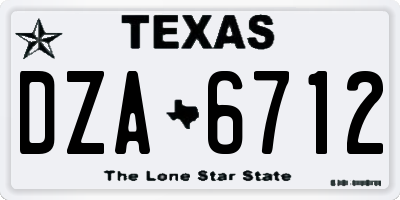 TX license plate DZA6712