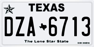 TX license plate DZA6713