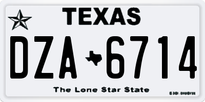 TX license plate DZA6714