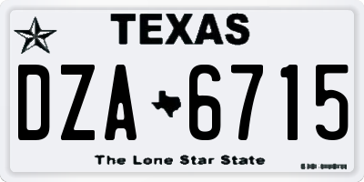 TX license plate DZA6715