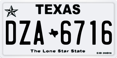 TX license plate DZA6716