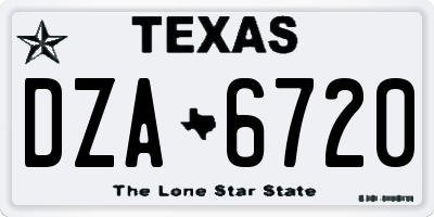 TX license plate DZA6720
