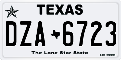 TX license plate DZA6723