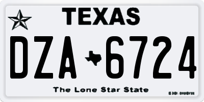 TX license plate DZA6724