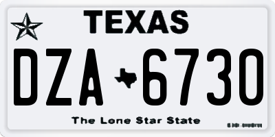 TX license plate DZA6730