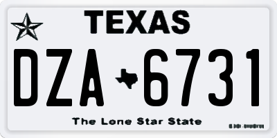 TX license plate DZA6731