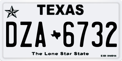 TX license plate DZA6732