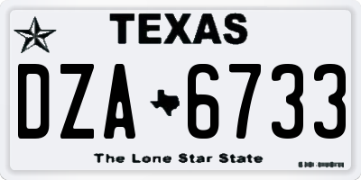 TX license plate DZA6733