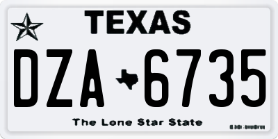 TX license plate DZA6735