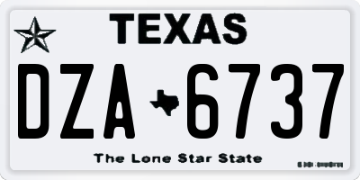 TX license plate DZA6737