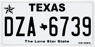 TX license plate DZA6739