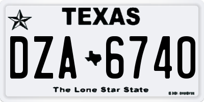 TX license plate DZA6740