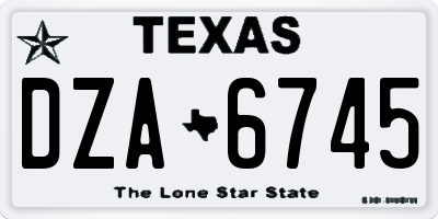 TX license plate DZA6745