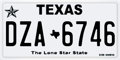 TX license plate DZA6746