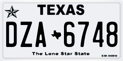 TX license plate DZA6748