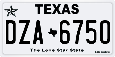 TX license plate DZA6750