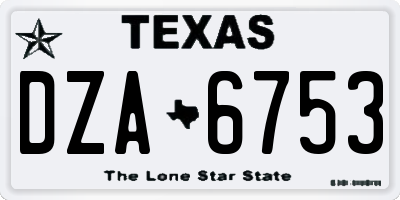 TX license plate DZA6753
