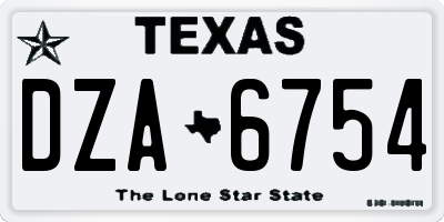 TX license plate DZA6754
