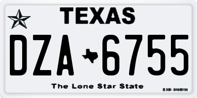 TX license plate DZA6755