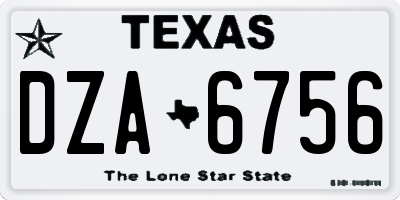 TX license plate DZA6756