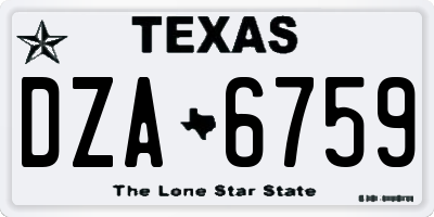 TX license plate DZA6759
