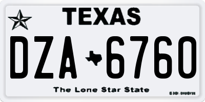 TX license plate DZA6760