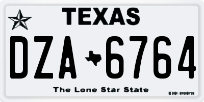 TX license plate DZA6764
