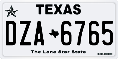 TX license plate DZA6765
