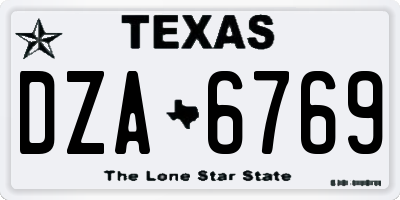 TX license plate DZA6769